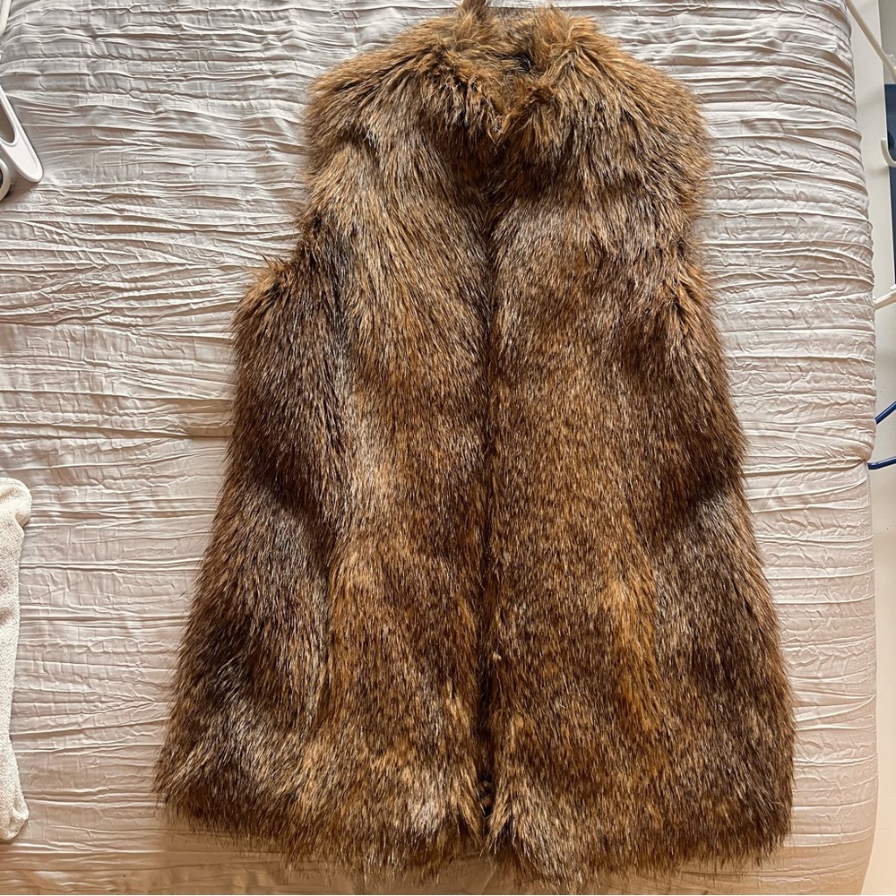 Rachel Zoe Faux Fur Vest in Brown XXS / XS / Small